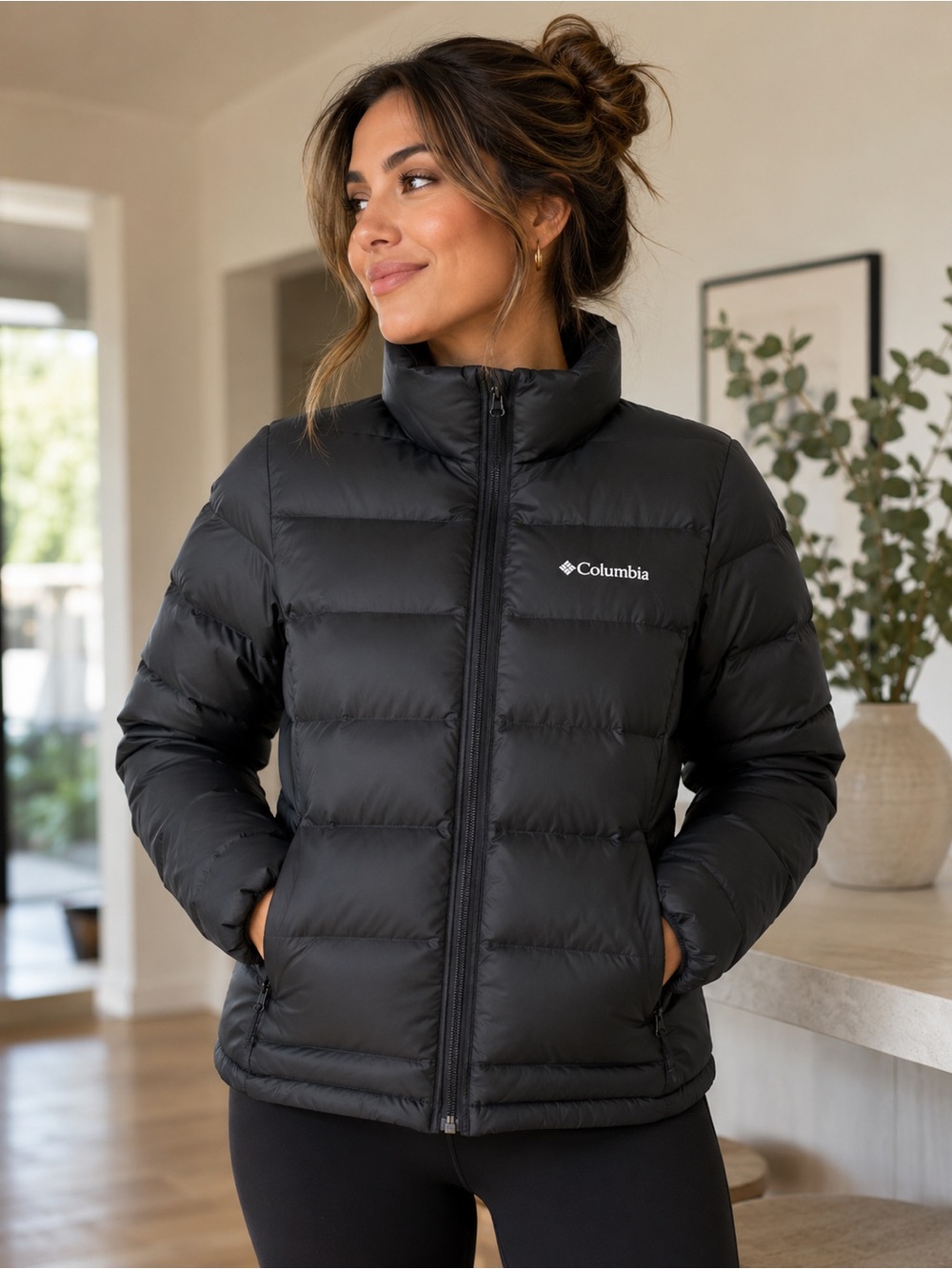 Womens Columbia Mckay Lake 2.0 Down Puffer Jacket Heat Seal Black XS
